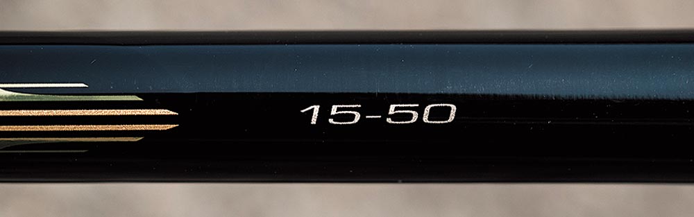 竿本体に刻まれた「15-50」の数字