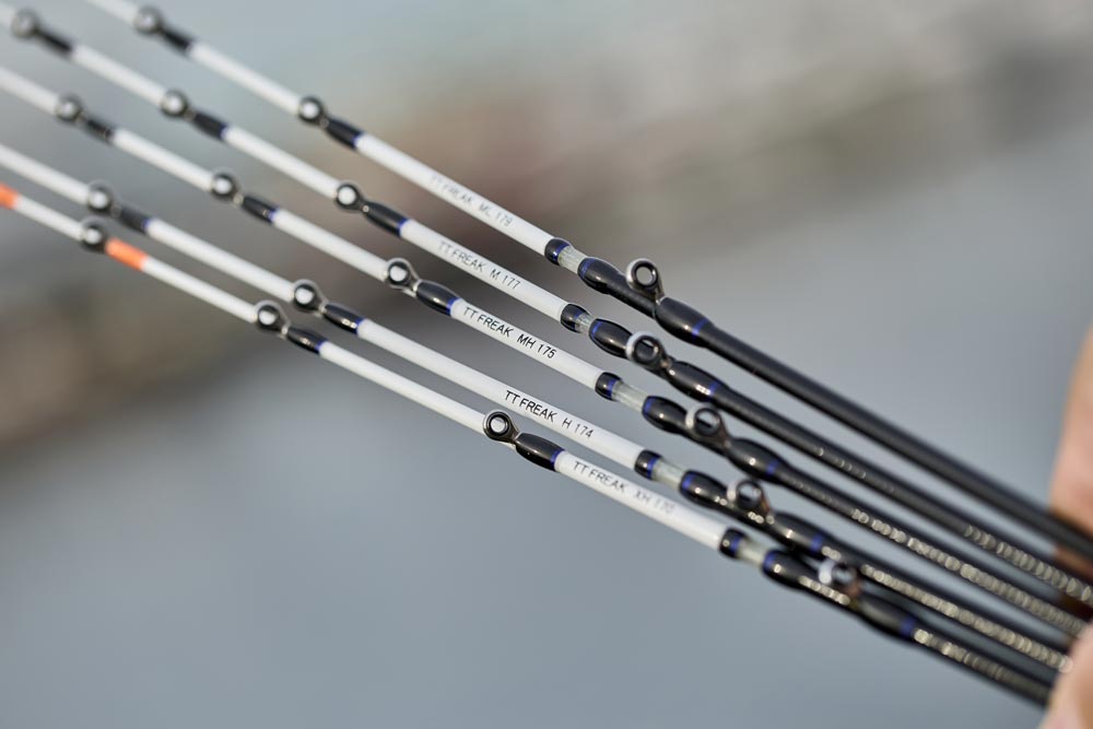 TTフリーク5機種それぞれの穂先部分