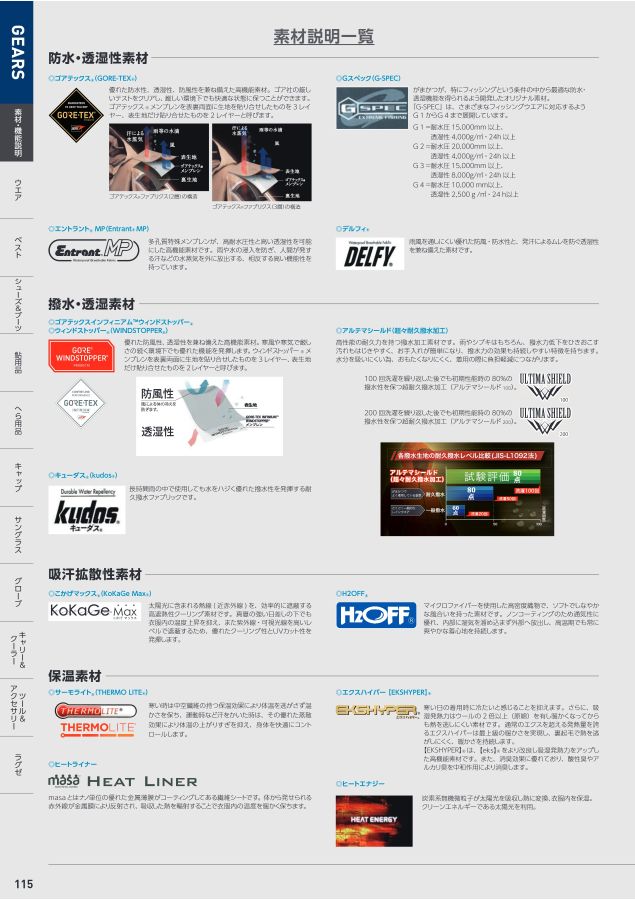 がまかつWebカタログ アパレル