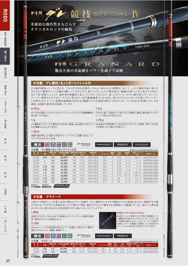 エリネスがま磯磯竿 15-47 味気 高感度ガイド搭載