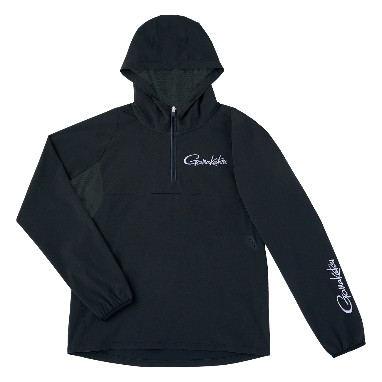 がまかつ GM-3632 ブラック フィッシングパーカー ウィンドブレイクジップシャツ GM3632 | がまかつ