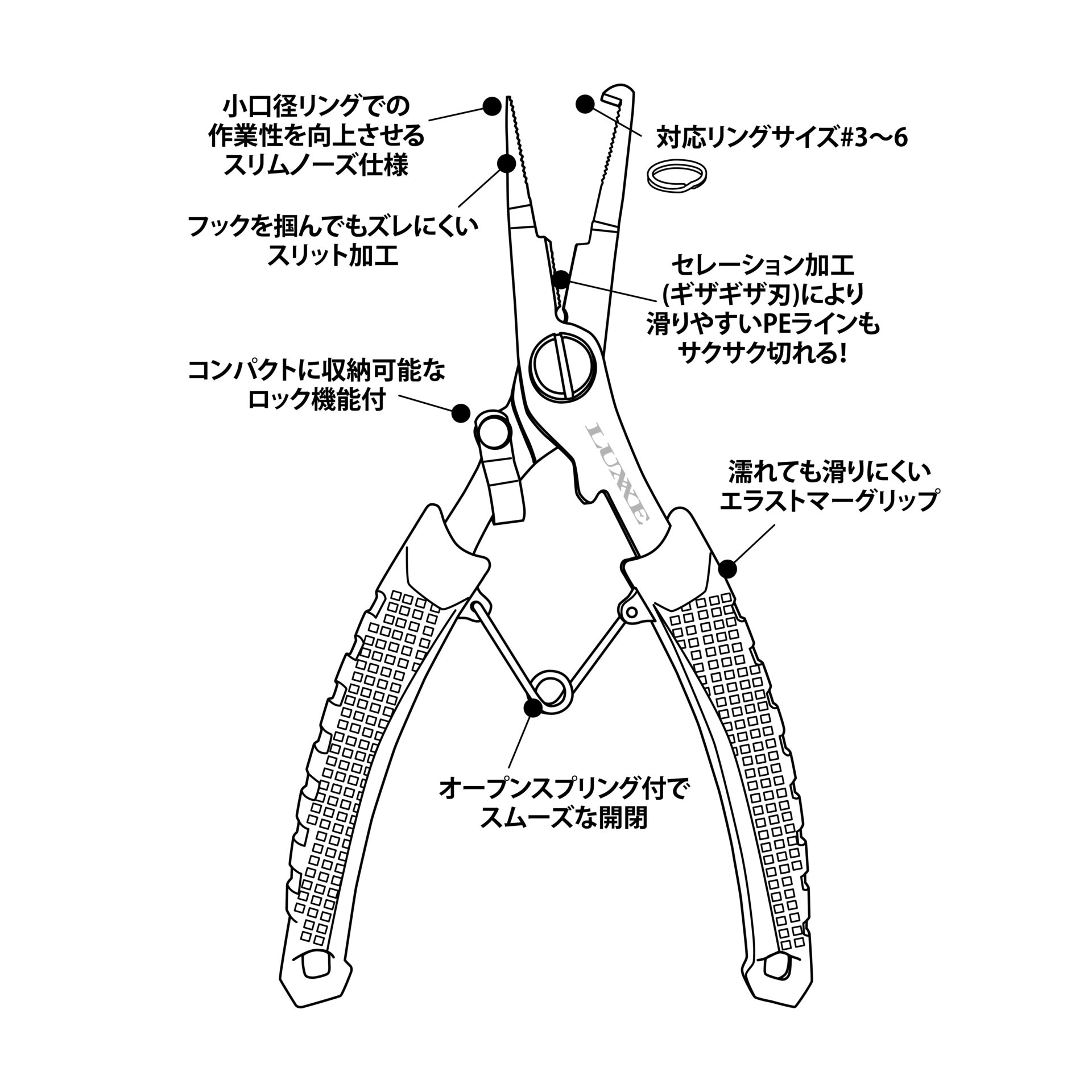 スプリットリングプライヤー 15cm LE119 | がまかつ