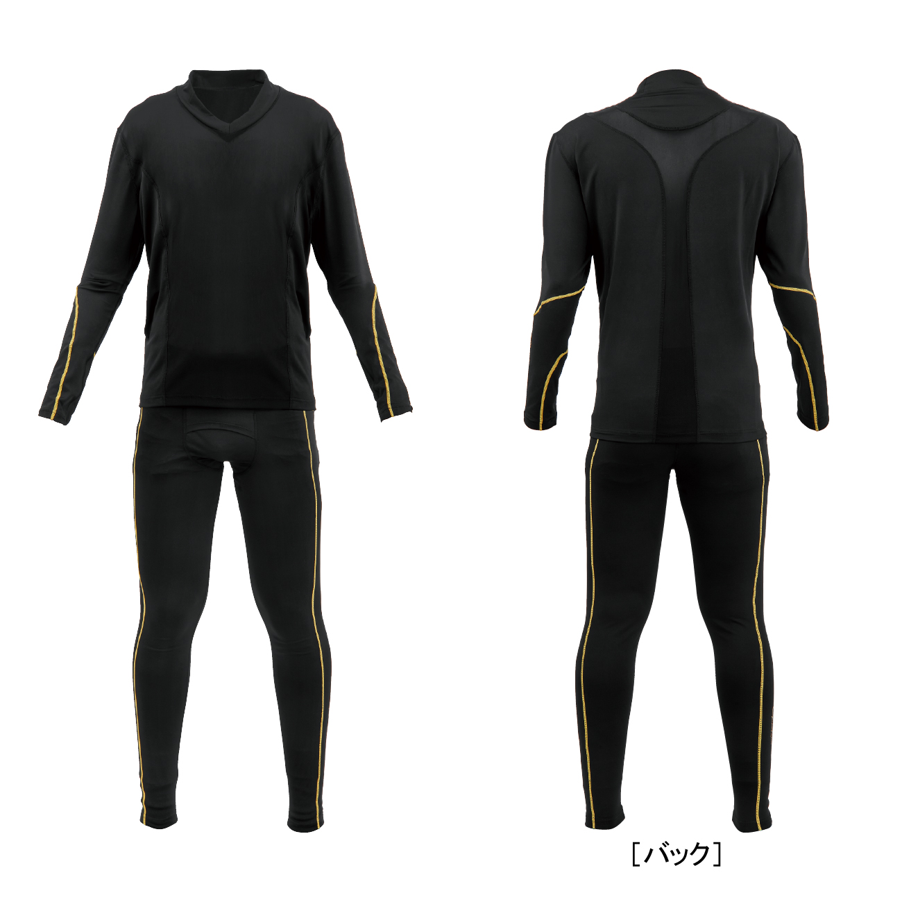 Gamakatsu インナーウェア 黒　上下セット Gamakatsu（がまかつ） がまかつ/Gamakatsu 2WAYウォームジップシャツ